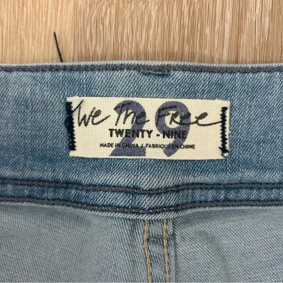 We The Free People Wild Child Skinny Stretch Jeans Havana Blue Size 29 - Picture 3 of 9